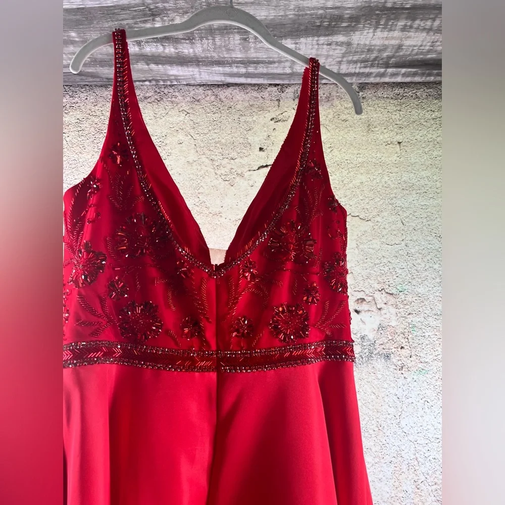 Sherri Hill red prom dress ball gown dress size 18 Elegant Red Evening Gown A72 - Picture 4 of 7